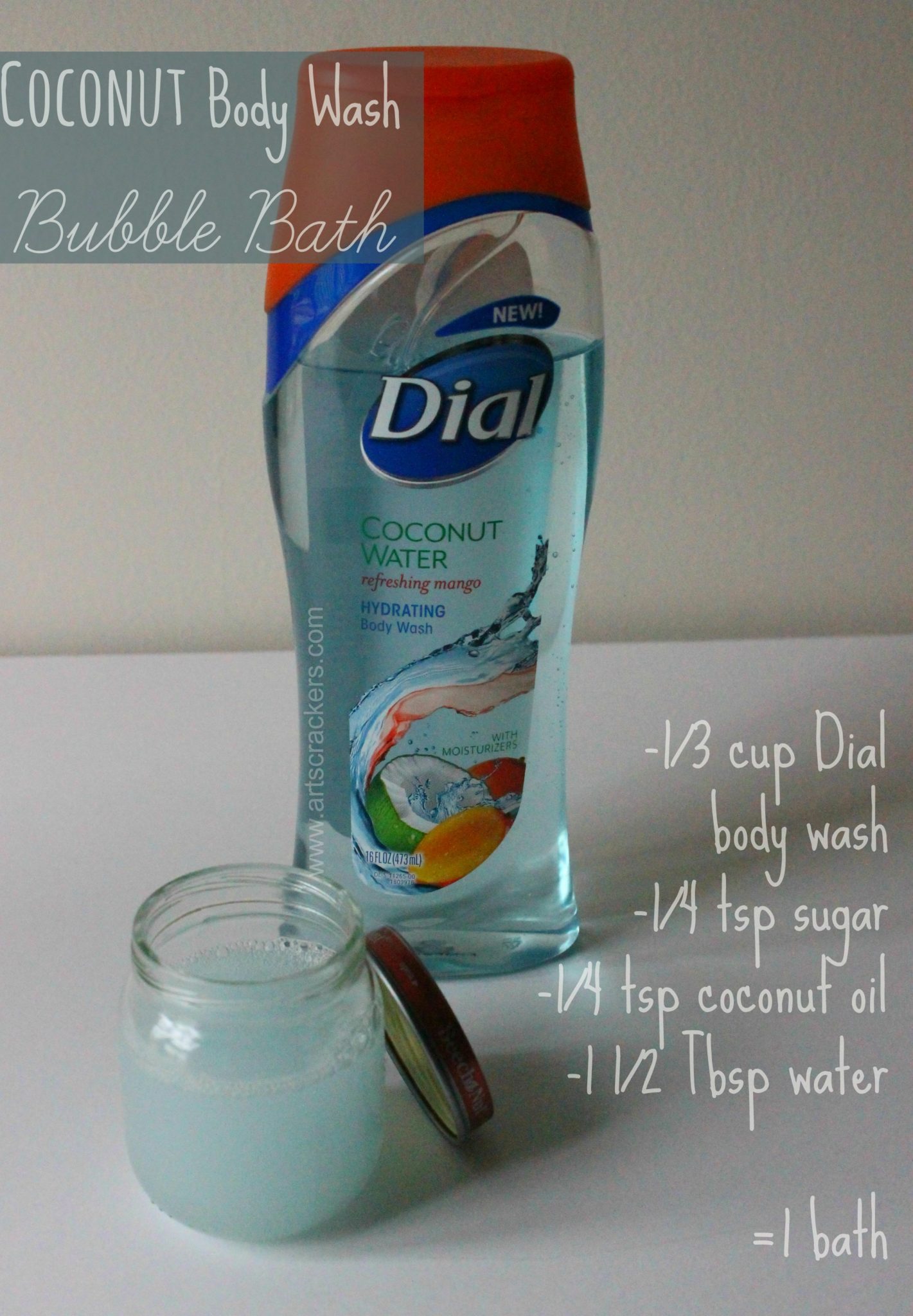 DIY Homemade Coconut Body Wash Bubble Bath Recipe