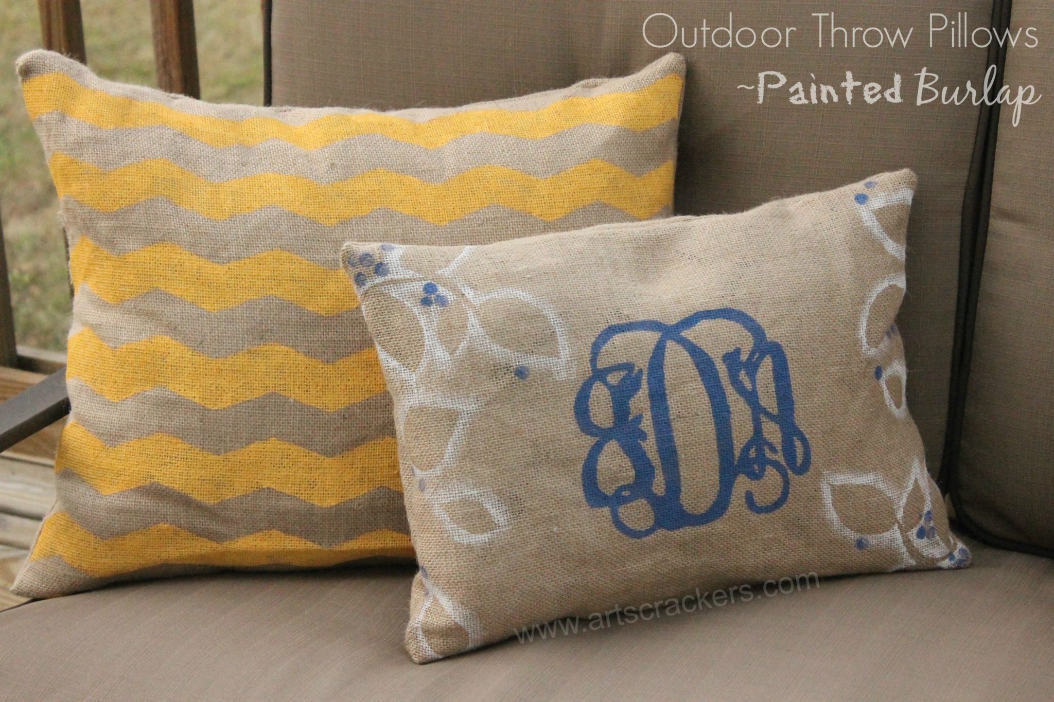 Monogrammed outdoor outlet pillows