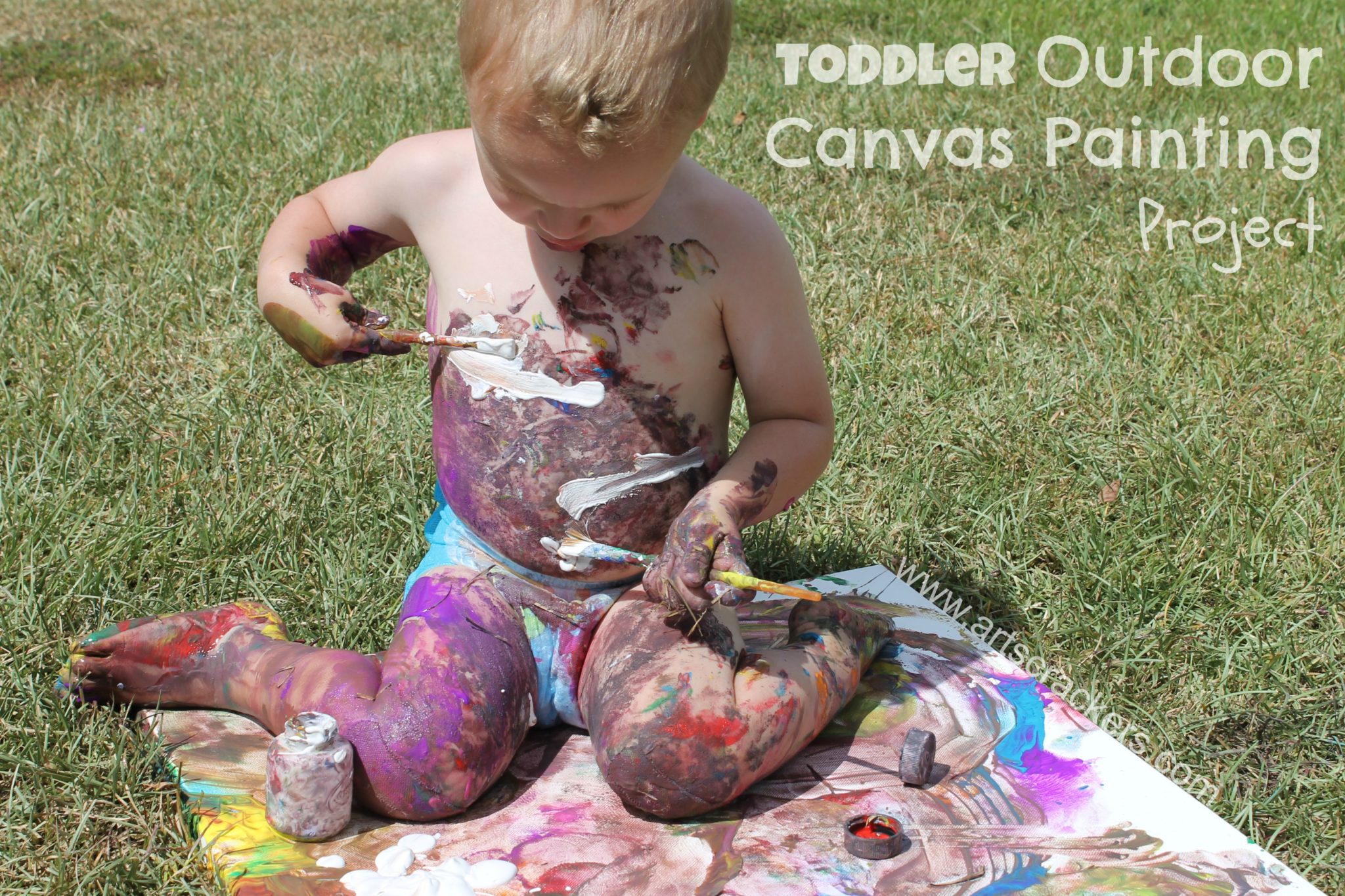 Toddler Outdoor Canvas Painting Project