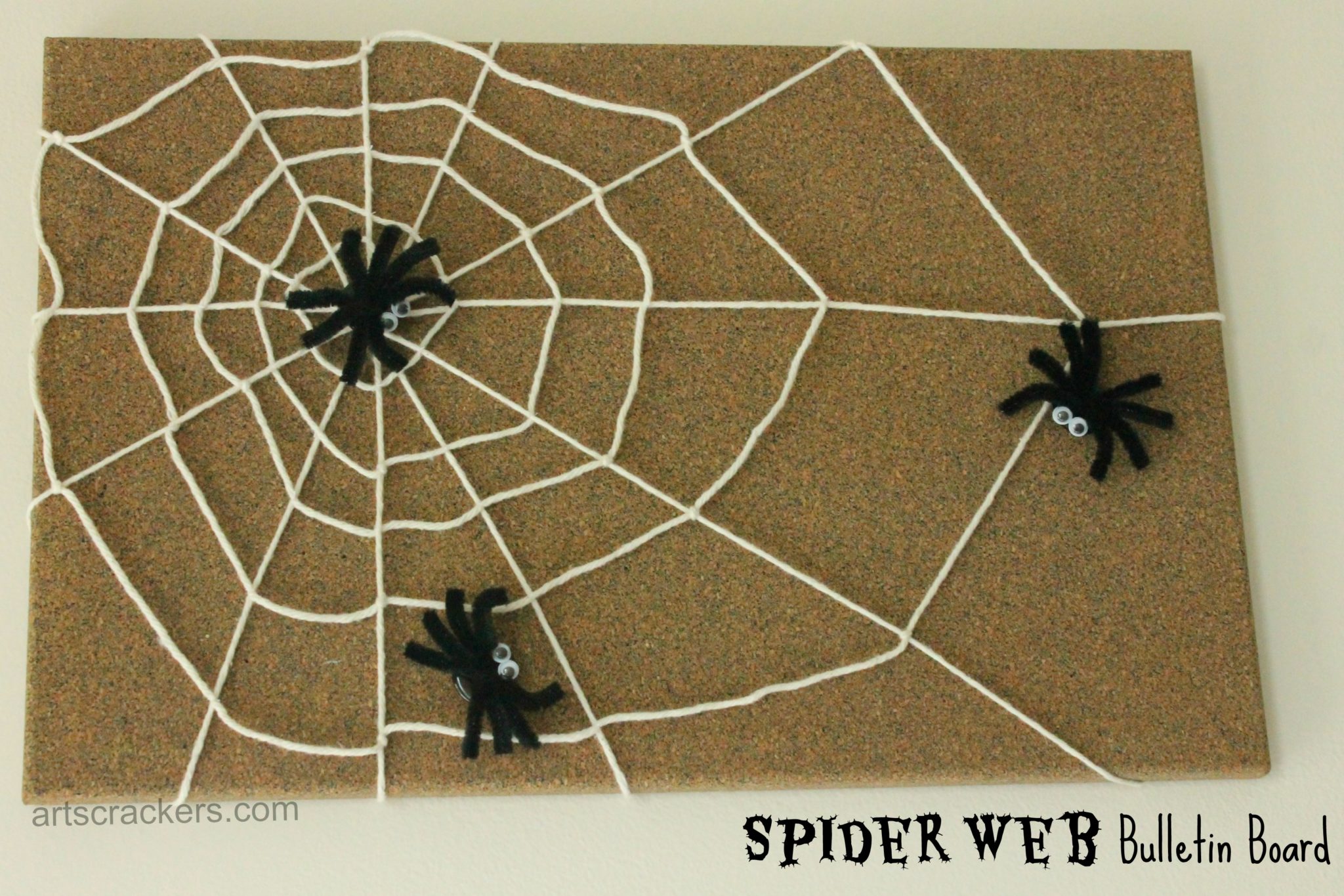 DIY Spider Web Bulletin Board