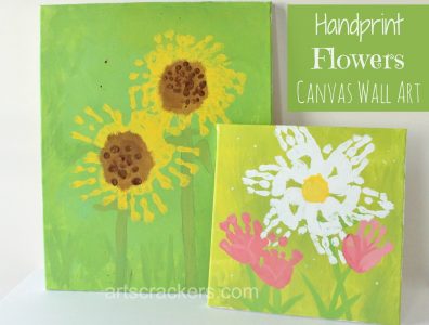 Handprint Flowers Canvas Wall Art Tutorial. Click the picture to view the instructions.