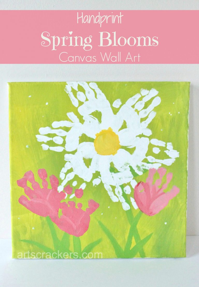 Handprint Flowers Canvas Wall Art StepbyStep Tutorial