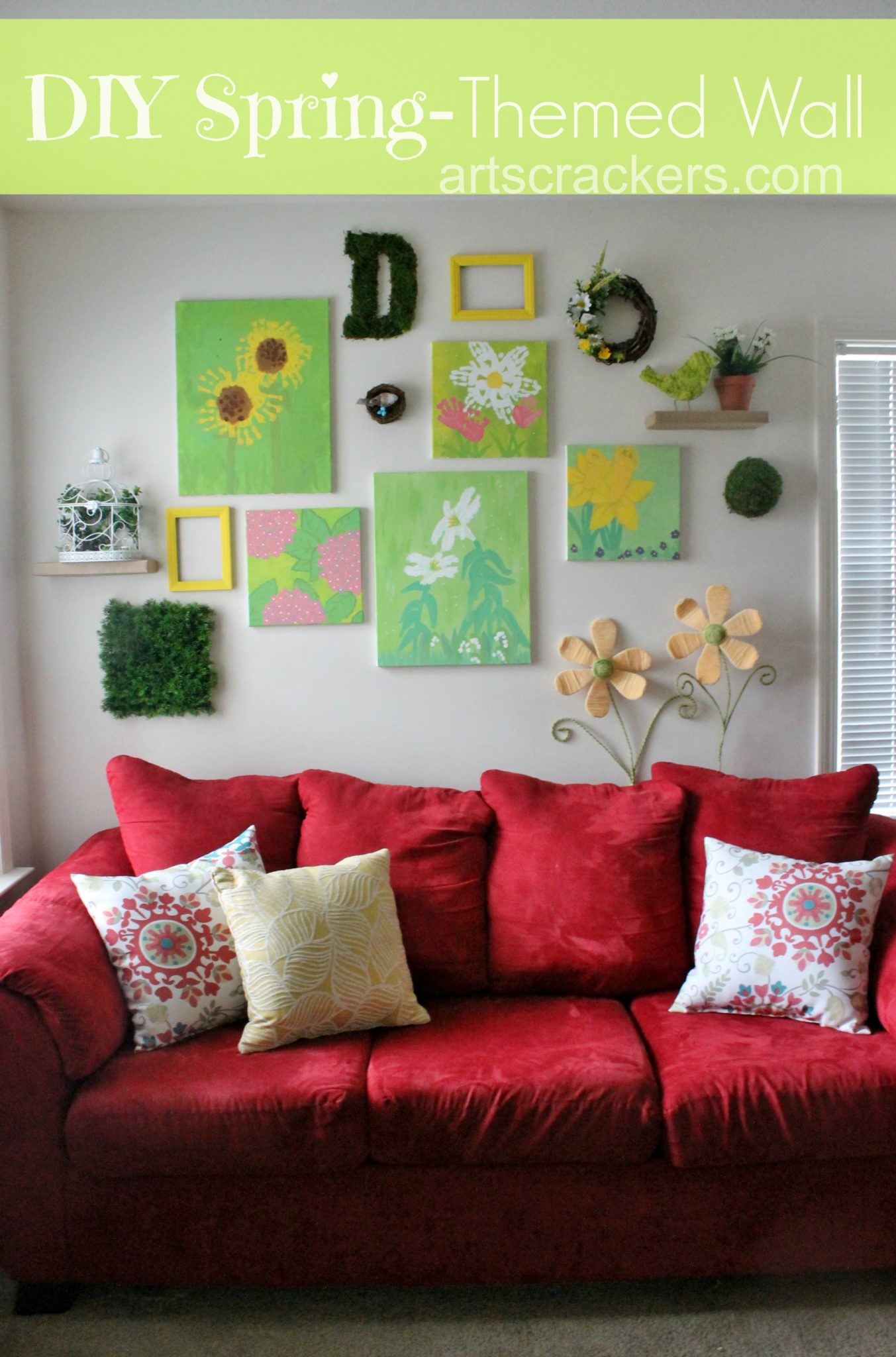 DIY Spring Themed Wall Decor. Click the picture to see how it's done.