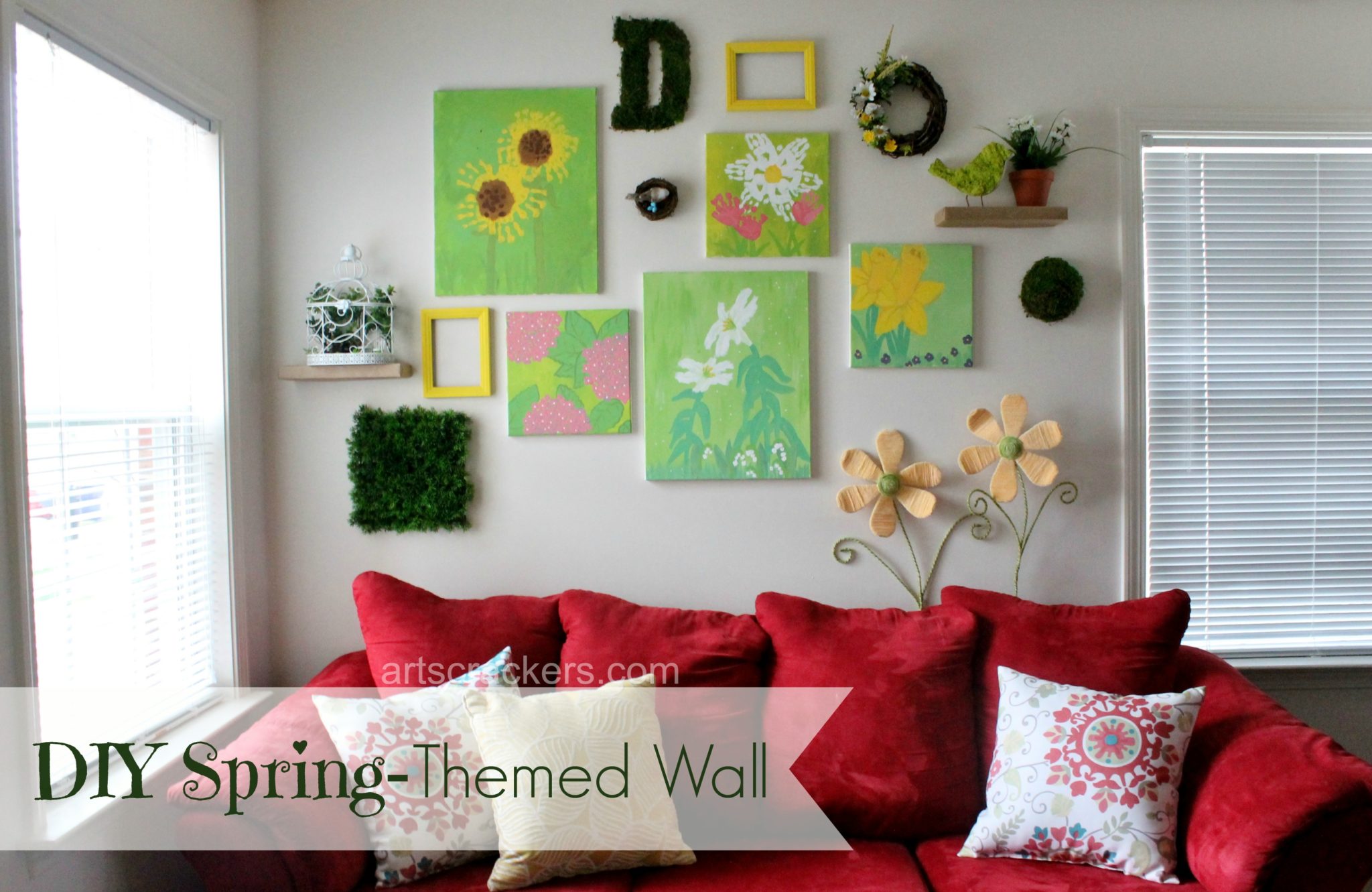 DIY Spring Themed Wall Collage. Click the picture to see how it's done.