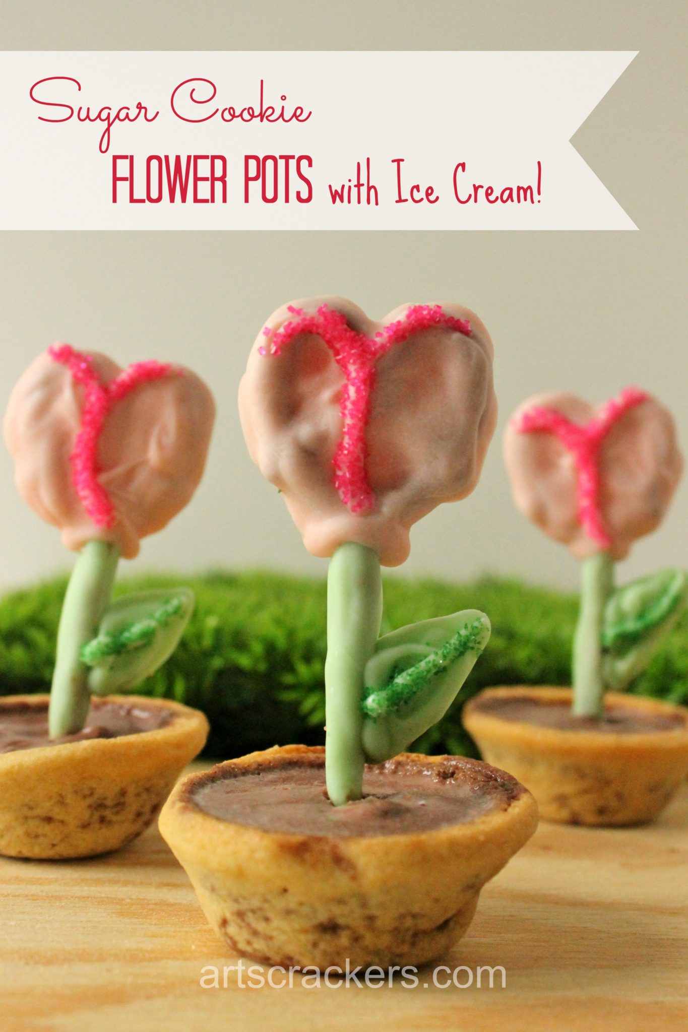 Sugar Cookie Flower Pots Spring Treat. Click the picture to view the instructions.