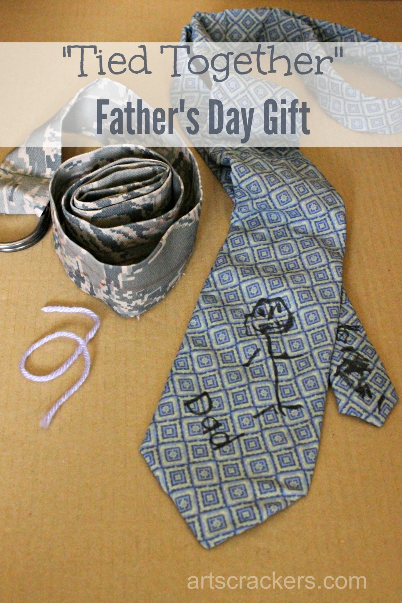 Fathers Day Tied Together Gift Idea. Click the picture to view a tutorial.