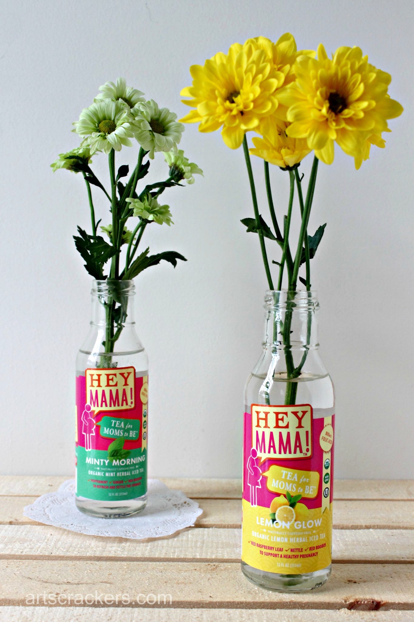 Hey Mama Teas Bottle Flower Vase