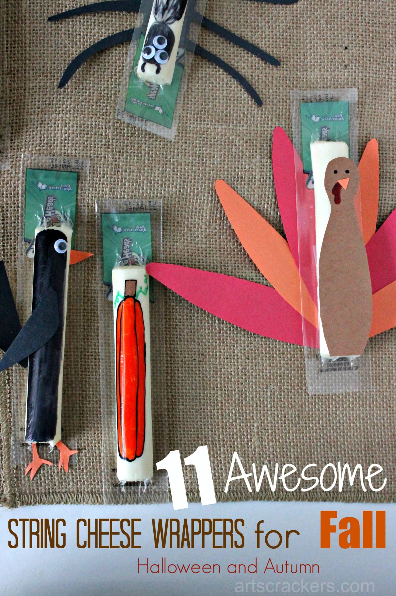 11 Fall String Cheese Wrappers for Kids. Add a little fun to your kid's lunchbox.