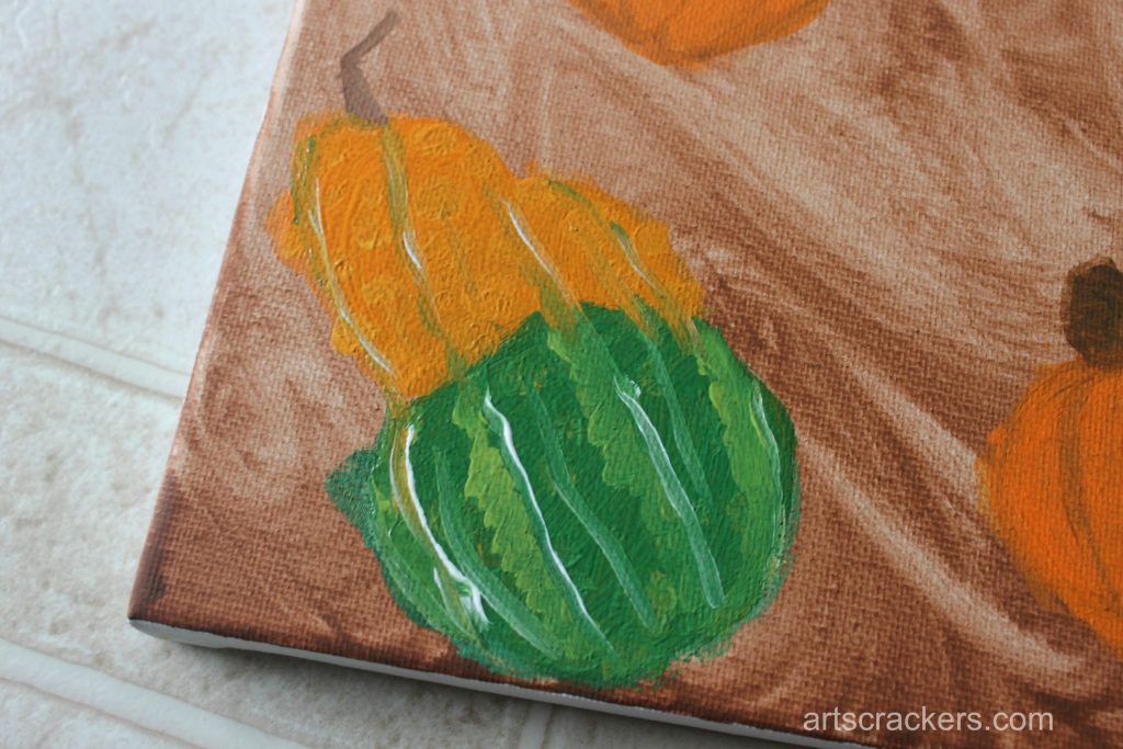 Gourds Handprint and Footprint Canvas Step 15