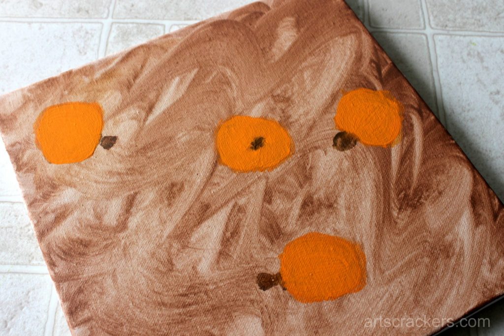 Gourds Handprint and Footprint Canvas Step 4