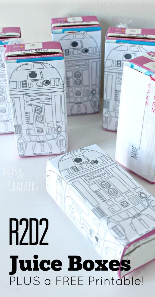 R2D2 Juice Boxes and FREE Printable