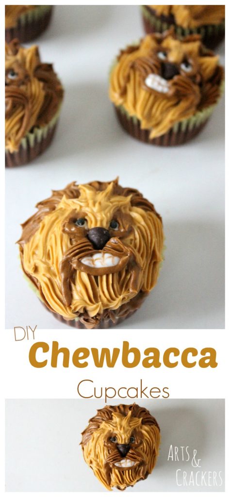 Impress your fellow Star Wars lovers with these DIY Chewbacca Cupcakes. This simple Star Wars Cupcakes Tutorial makes it easy to bring Chewbacca to your Star Wars party.