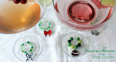 Christmas Wreath Drink Charms for Sparkling Water