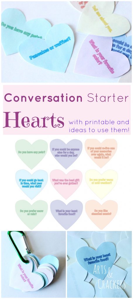 Want to be a Valentine's blessing to someone else? Need help starting conversations? You'll love these Conversation Starter Hearts! Free printable included and more available!