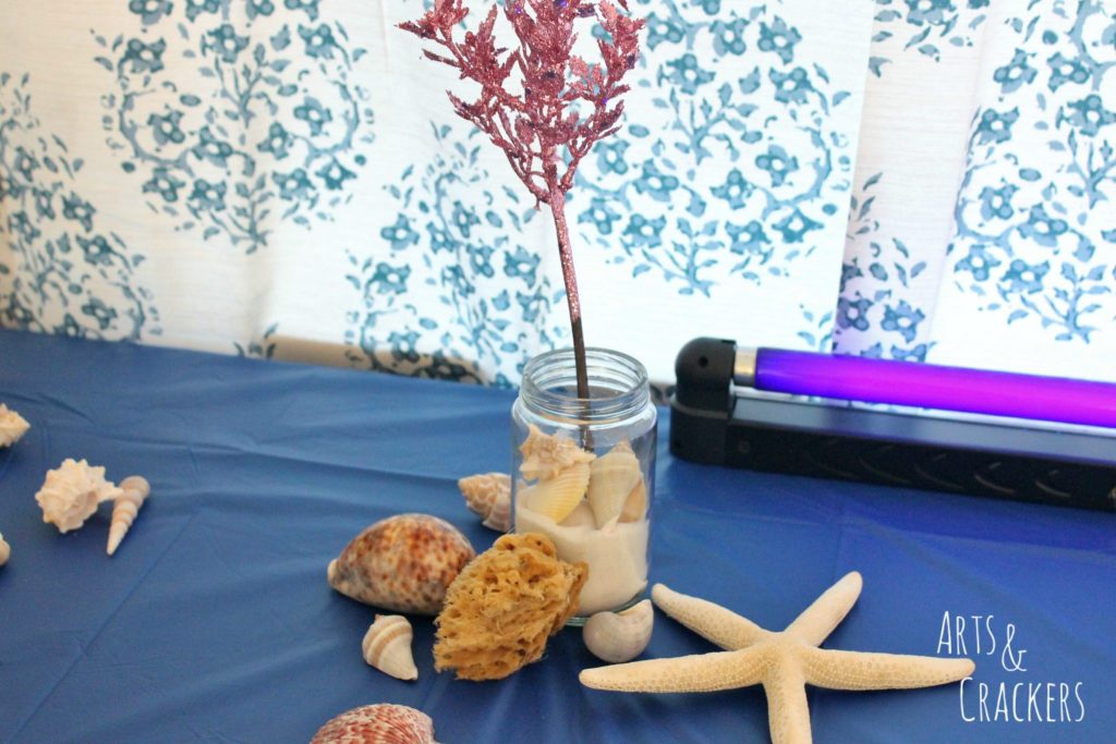 Ocean Themed Party Decorations Shells and Sand Jar