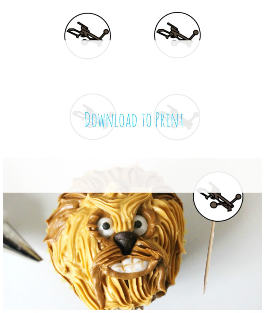 Chewbacca Cupcake Toppers Image