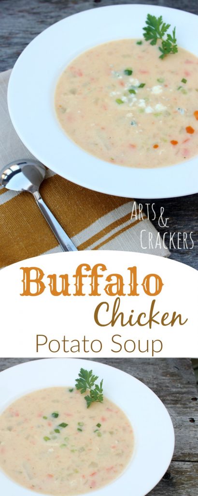This soup recipe is a delicious twist on buffalo chicken and loaded potato soup!