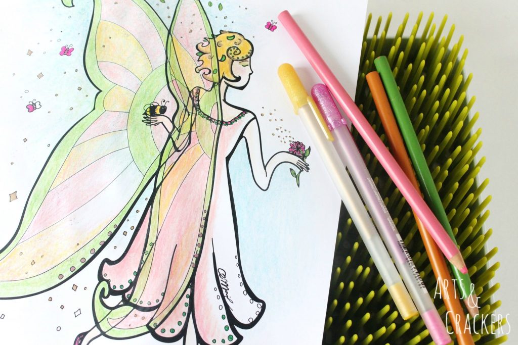 Honey Bee Fairy Coloring Page Cover