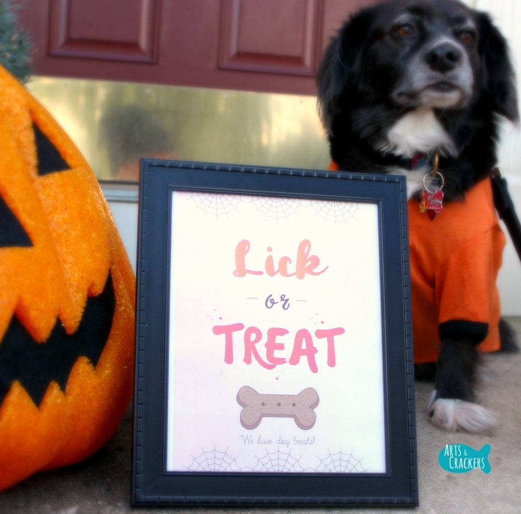 Lick or Treat Halloween Printable and Dog Square