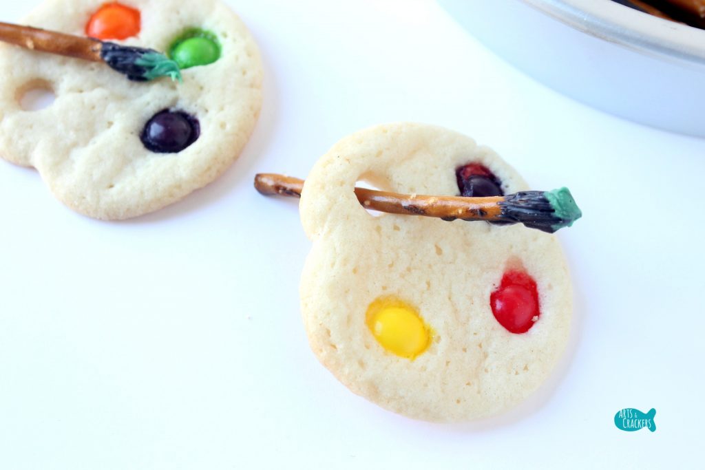 Artist's Palette & Paintbrush Cookies (with a special Twist)