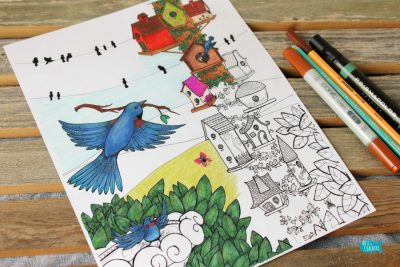 Birds Coloring Page Home Tweet Home Angle Cover