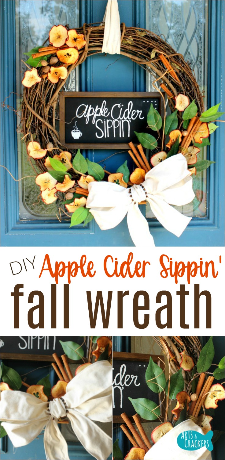 If you love all things autumn, especially apple cider, you'll love this DIY Apple Cider Fall Wreath Tutorial | Apple Cider | DIY Wreath | Fall Wreath | Apple Wreath | Farmhouse | Chalkboard | Essential Oils | doTERRA Oils | Spiced Cider | Home Decor | Interior Decorating | Fall Decorating