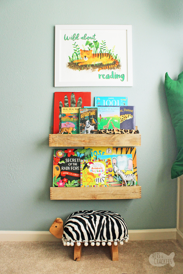 Get wild about reading with this gorgeous Jungle Book Nook Makeover - the perfect reading nook for big and little readers to get lost in a good book | Reading Corner | Book Nook | Jungle Animals | Minted Art | Book Lovers | Early Readers | Safari | Room Makeover | Interior Design | Home Decorating | Kids Room Ideas | Homeschool | Learning Center | Montessori | Minted Home