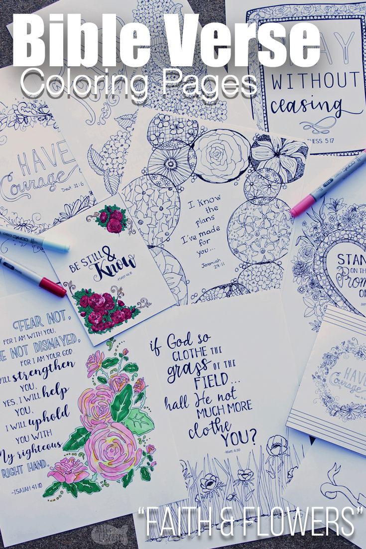 Enjoy bringing to life these beautiful Christian coloring pages and affirmations from Bible verses | adult coloring | coloring book | printable coloring pages | flower coloring pages | Christian coloring pages | Bible verses | Christian faith | stress relief | affirmations | #coloringforadult