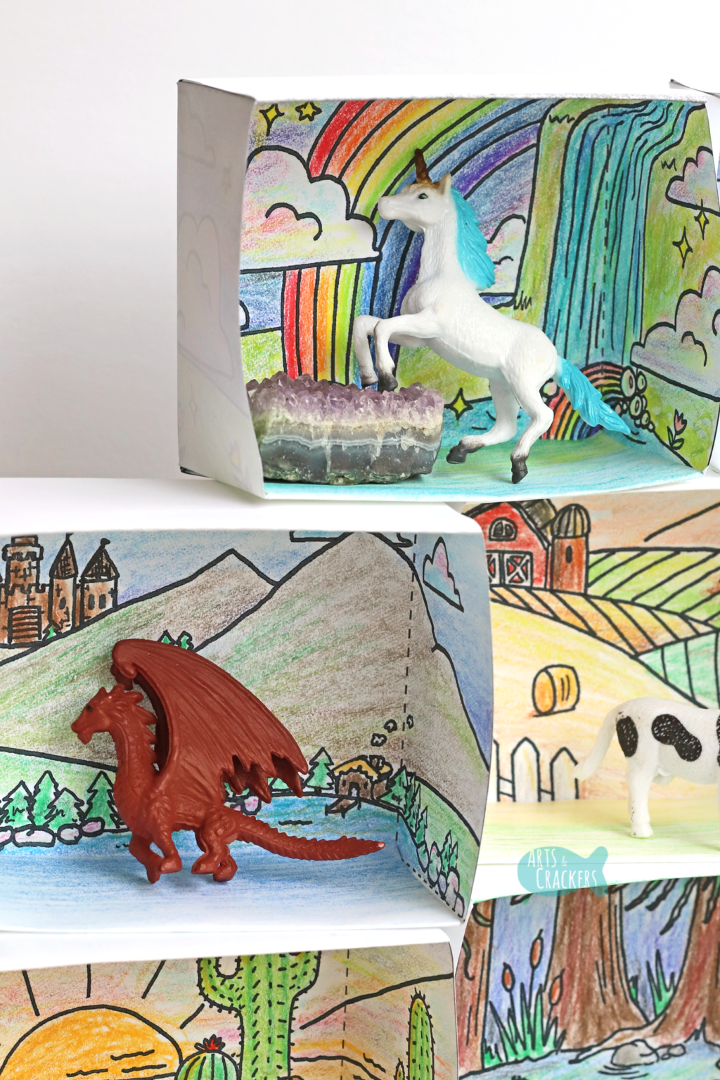 Printable 3D Box Diorama — Animal Habitat Craft